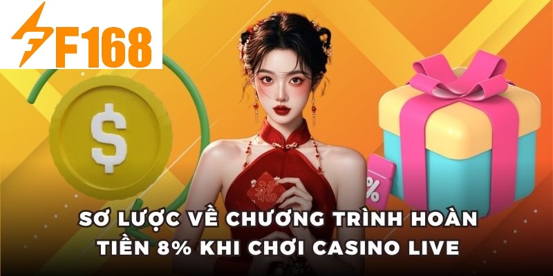 Hoàn Tiền 8% Khi Chơi Casino Live Mỗi Tối Tại F168 4 Sơ lược về chương trình hoàn tiền 8% khi chơi Casino Live